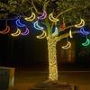 Luzes de Árvore Penduradas de LED com Lua, Flocos de Neve, Luzes de Fio Coloridas, Iluminação Impermeável para Exterior, Estrelas de Cinco Pontas Decorações de Feriado, Projeto de Decoração