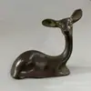 Colección Antigua: un Ciervo Contigo, Mascota de Té, Pesa de Papel de Ciervo Pequeño, Dorado, Ciervo con Mirada al Frente Decoración del Hogar, Adorno de Escritorio