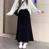 Falda Coreana de Punto Plisada para Mujer Otoño e Invierno Nuevo Estilo Cintura Alta Look Adelgazante y Elegante Casual Falda Midi con Flecos