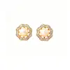 Exquisitos pendientes de perlas de agua dulce estilo socialité, lujo ligero con un toque de alta gama, pendientes de circonita modernos y elegantes, delicados y elegantes accesorios para la oreja