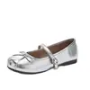 Zapatos de tacón bajo redondos con pajarita para mujer, nuevos zapatos Mary Jane de verano 2026 con suela blanda para combinar con faldas, zapatos de vestir de moda y delicados