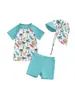 6-12M 12-18M 18-24M 2-3A 3-4A chapéu de três peças dividido natação infantil