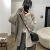 Novo Outono e Inverno Coreia do Sul Longo Malha Camisola Cardigan Estilo Ocidental Retro High-end Sense Solto Fivela-livre Suéter Casaco Roupas Femininas