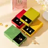 Caja de Joyería Tipo Cajón Estilo Canal Asa de Perla Textura Estéreo Pendientes Collar Anillo Caja Deslizante Caja de Joyería