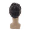 Comércio Exterior Peruca Masculina Europeia e Americana para Pessoas de Meia-Idade e Idosos Cabelo Cacheado Curto Preto e Cinza Cor Mista Parou Cabelo Curto Capa de Peruca Fofa Curta