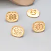 Prata de lei S925 banhada a ouro botão redondo em forma de XI acessórios vintage tinta preta desgastada material para DIY feito à mão com contas