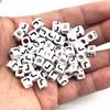6x6mm acrílico quadrado contas soltas contas com letras em inglês DIY óleo gota acessórios de joias contas de educação infantil para crianças