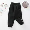 Calças Esportivas Infantis Femininas com Plus Veludo Estilo Coreano Corta-Vento Casuais para Caminhada Impermeáveis para Esqui Espessas Três-Resistentes para Uso Externo