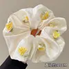 Elástico de cabelo com laço de renda francesa, scrunchie oversized, estilo casual, acessório de cabelo para coque elegante, faixa de cabelo, elástico de cabelo grande para mulheres