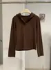 KEKEZOON Camiseta de Manga Longa com Capuz e Botões de Cor Sólida com Forro de Fleece Feminina Outono/Inverno Camada Interna Emagrecedora Top 9270