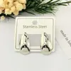 Aretes geométricos de acero inoxidable, broqueles dorados simples y elegantes, aretes colgantes versátiles a rayas estilo ins, joyería geométrica