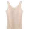 Ropa interior larga de seda de hielo de una pieza con tirantes y almohadilla invisible para el pecho, chaleco sexy de verano para mujer, top tubo fino