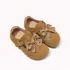 Sapatos Pequenos de Couro com Bolinhas e Laço Moda Lolita para Meninas Sola Macia Simples Estilo Floresta Acabamento em Renda Sapatos de Princesa Sapatos Individuais