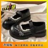 Otoño 2026 Nuevo Estilo Coreano Universitario Mary Jane Zapatos Pequeños de Cuero Franceses Versátiles Lazo Falda Suela Gruesa Aumento de Altura Zapatos Individuales