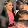 Peruca de moda europeia e americana nova, com renda frontal, de comprimento médio, cabelo liso, peruca de renda frontal, cobertura total da cabeça