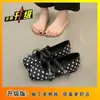 Zapatos Mary Jane Retro de Lunares Planos de Moda 2026 Nuevo Estilo de Verano para Combinar con Faldas Zapatos de Boca Baja Zapatos Birkenstock Zapatos de Noche