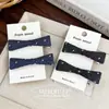 Grampo de Cabelo Jeans com Bolinhas Laço Grampo Bico de Pato Clip BB Clip para Franja Moda Versátil Acessórios de Cabelo Headwear Feminino Atacado