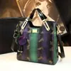 Bolsa Maternidade de Couro Genuíno com Padrão de Cobra de Alto Padrão 2026, Novo Estilo, Bolsa de Mão Luxuosa e Elegante para Mulheres de Meia-Idade