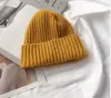 Chapéu feminino chique outono e inverno cor sólida all-match chapéu de malha engrossado luz placa pontudo chapéu de lã quente pulôver chapéu para homens