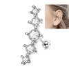 Pendientes de Titanio de Grado Médico Populares Transfronterizos con Fila Curva de Cinco Diamantes, Tachuelas para Cartílago de la Oreja, Tachuelas para el Cartílago de la Oreja (Concha), Joyería de Perforación Estilo Coreano