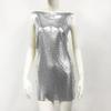 Roupas Femininas Europeias e Americanas Amazon Hot Metal Sequins Vestido Sexy Split Saia Festival de Música Doce Spicy Estilo Vestido