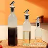 Olla de Aceite Cuadrada de Vidrio para Uso Doméstico, Botella de Aceite de Oliva a Prueba de Fugas, Botella Dispensadora de Aceite Comestible, Botella de Aceite con Boquilla de Acero Inoxidable al por Mayor