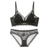 Grande em forma de U bonita para trás cueca feminina fina estilo francês Renda cinta sem costas sutiã Set peito grande sutiã pequeno verão