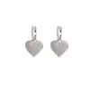 Pendientes populares de celebridad de Internet estilo ins europeo y americano con forma de corazón y diamantes artificiales Pendientes de Año Nuevo pendientes de corazón de melocotón estilo frío con forma de corazón