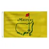 Bandera de torneo maestro de golf de suministro transfronterizo, bandera de los Masters, bandera de poliéster de golf 3*5 pies