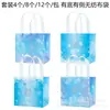 Oferta especial WFF011 Copo de nieve azul navideño mundo de hielo y nieve invierno hermoso bolsa de tela no tejida con fondo