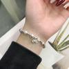 Pulsera de Plata de Ley 9999 para Mujer Bambú Flor de Suzuki Pulsera de Flor con Cuentas Moda Personalizada Pulsera de Temperamento de Gama Alta