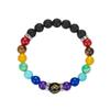 Pulseira de pedra vulcânica estilo étnico pulseira de pedra fosca colorida pulseira de contas feita à mão joia masculina e feminina