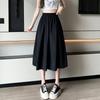 Primavera/Verão 2024 Novo Design Sense Pequeno Fresco e Fino A-Shaped Quadril Cobrindo Comprimento Médio Grande Saia Swing Feminina Saia Guarda-chuva