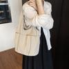 Bolso de Lona de Gran Capacidad de Estilo Perezoso para Mujer 2025 Nuevo Bolso de Hombro Color Tarjeta Casual Bolso para Ropa de Trabajo Bolso de Compras Versátil