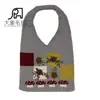 Bolsa de Tricô Flor Fofa História de Primavera Estilo Dia da Deusa Passeio Bolsa de Mão Portátil Bolsa de Mão Feminina de Grande Capacidade