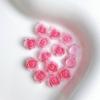 Flor rosa luminosa misturada unhas joias resina tridimensional diy combinando folhas fadas francês usar material de unha