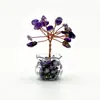 Mini Árvore de Cristal com Base Transparente de Renda e Fio de Cobre Árvore da Fortuna, Fabricante de Ornamento Decorativo de Mesa Estilo Ins