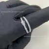 Nueva Hebilla de Cinturón de Moda Aijia Anillo Letra H de Doble Capa con Fila de Diamantes Diseño Simple Sentido de la Línea Anillo Versátil