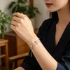 Pulsera de Moda Redonda con Incrustaciones de Diamantes de Doble Capa Apilable Estilo Europeo y Americano para Mujer, Pulsera de Aguamarina de Lujo Ligero Nicho Transfronteriza de Gama Alta