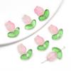 Venda Quente Transfronteiriça Pétalas de Tulipa de Vidro Colorido Material Bordado à Mão Acessórios para Joias de Pulseira Brincos DIY Atacado