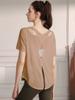 Nueva Ropa de Yoga Tencel Copo de Nieve Blusa Holgada de Manga Corta para Mujer Profesional Fitness Running Deportes Top Camiseta Verano
