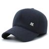 Gorra de Béisbol de Lana Rayada Otoño e Invierno para Personas de Mediana Edad y Mayores, Gorra con Visera Ancha, Gorra de Algodón R Dad, Gorro de Invierno Cálido para Adultos