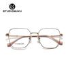 Óculos de sol STUDIOMUKU Wood Cool Sven Sch Box Texture Armação de óculos de titânio puro Design clássico