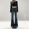 Elegantes jeans acampanados de pierna recta para mujer, nueva colección de otoño, moda retro americana, adecuados para tipo de cuerpo pera, modelo A13984