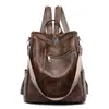 Mochila Transfronteiriça de Couro Macio Vertical Casual Estilo Coreano para Mulheres Jovens, Mochila Popular Versátil de Grande Capacidade e Tendência