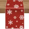 Bandera de Mesa Transfronteriza Simple Copo de Nieve Rojo Navidad Invierno Cocina Restaurante Fiesta Decoración de Mesa de Café Venta al por Mayor de Fábrica