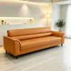 Sofá moderno minimalista para sala de estar de apartamentos pequenos, recepção comercial, aluguel e salões de beleza, com tecido resistente a arranhões e estrutura de madeira de linhas retas