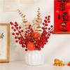 Lujo Ligero Adornos Chinos Nuevos Cubo de Calabaza Fruta de la Fortuna Fruta Roja Granada Flor Falsa Decoración de Restaurante Sala de Estar