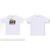 2026 Nueva Marca de Moda Bape Cabeza de Mono Peso Pesado Manga Corta Corte Holgado Unisex Camiseta para Pareja Estudiante