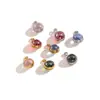 Acessórios de Corrente para Colar de Cristal Natural DIY Contas de Aço Inoxidável Brincos Versáteis da Moda Acessórios de Joias para Mulheres